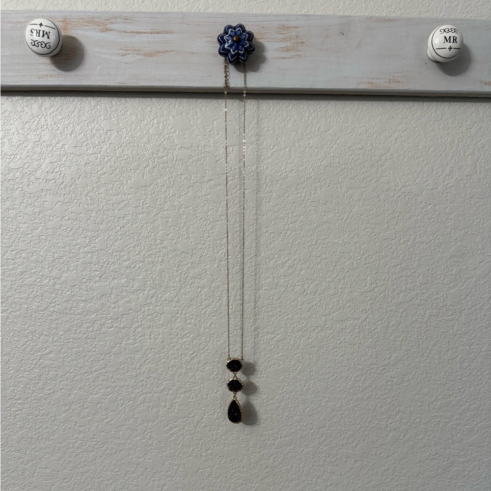 Long Black Pendant Necklace